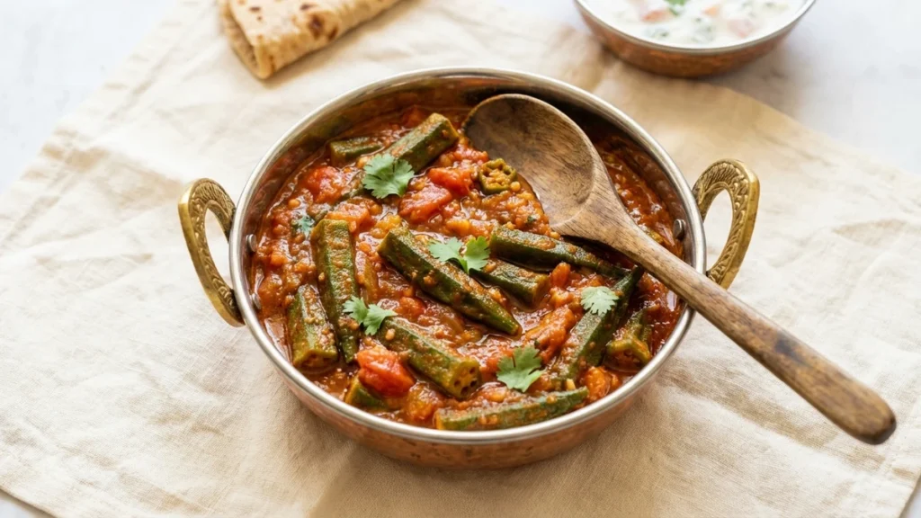 authentic restaurant style bhindi masala hindi